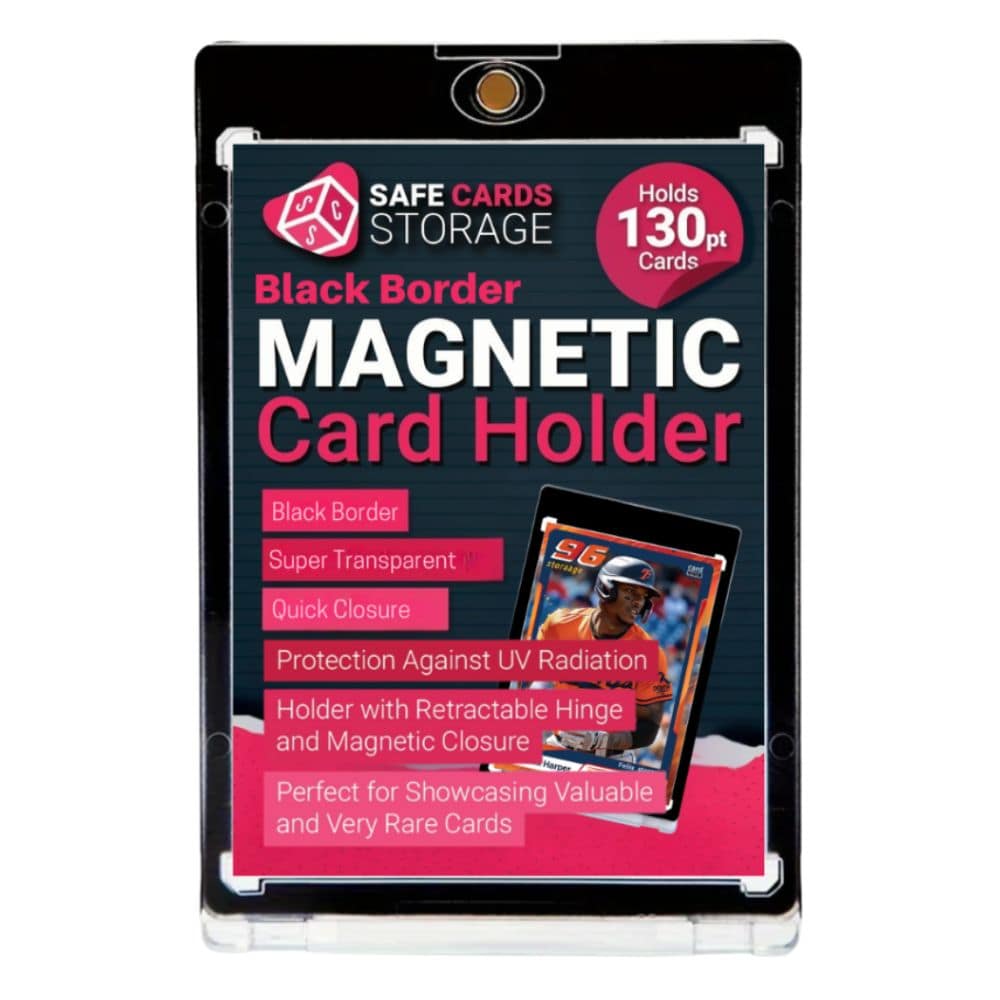 Black Magnetic Card Holder 130pt Safe Cards Storage